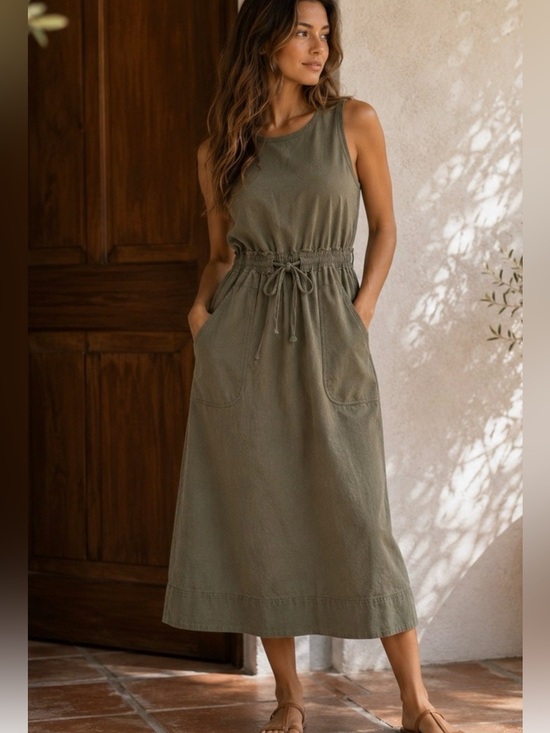 Michael Stars Dresses & Skirts - Michael Stars Stretch Cotton & Linen Midi Tank Dress